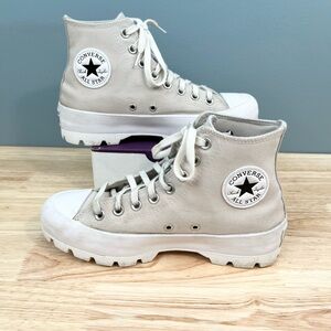 Converse Chuck Taylor All Star Lugged High Top Shoes Beige - WOMENS 8.5